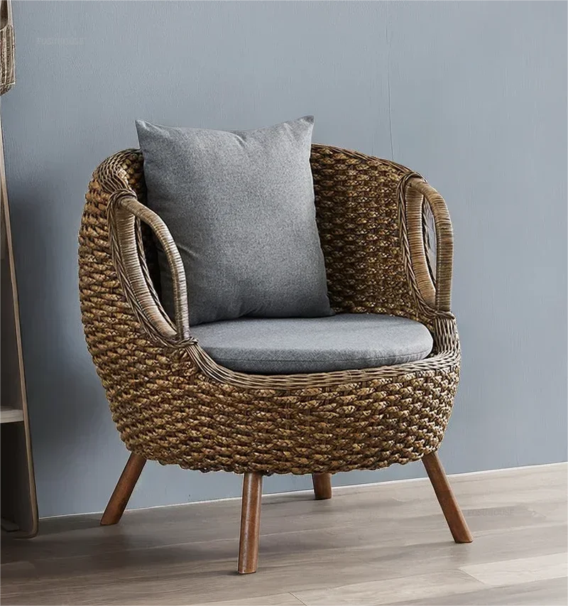 Stylish balcony seating with rattan design