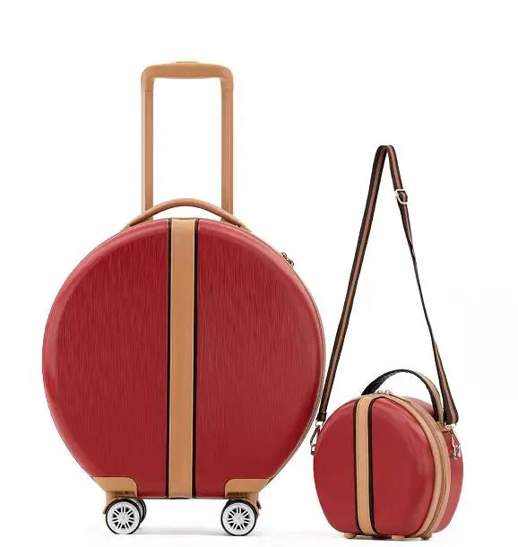 Rounded 18-inch cabin trolley luggage in ABS material with TSA lock.