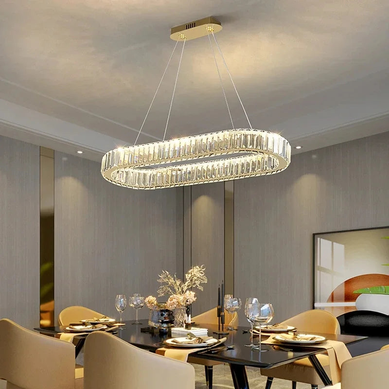 Modern Luxury Crystal LED Pendant Light – Dining & Bar Chandelier
