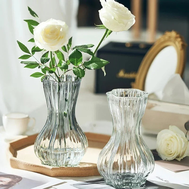 Creative Glass Vase Decoration – Transparent Modern Flower Holder