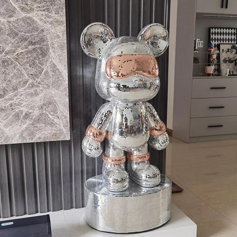 Lifestyle image of the Violent Bear Figurine in a luxurious bar setting.