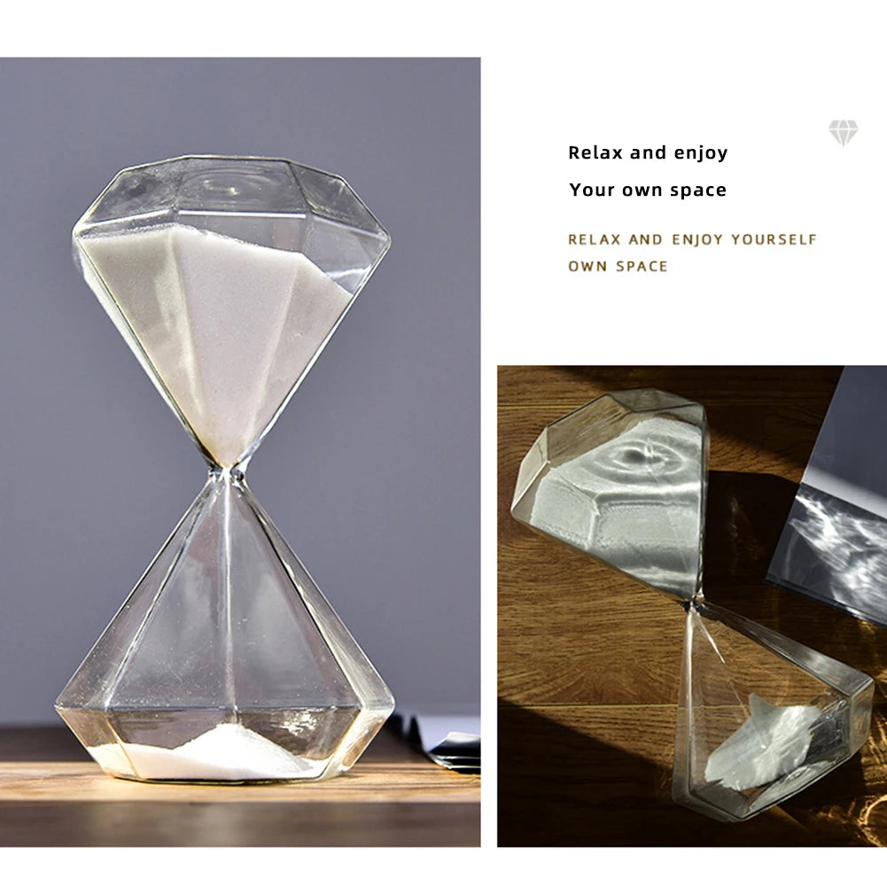 Transparent Diamond Hourglass – 5/15/30 Minute Decorative Timer