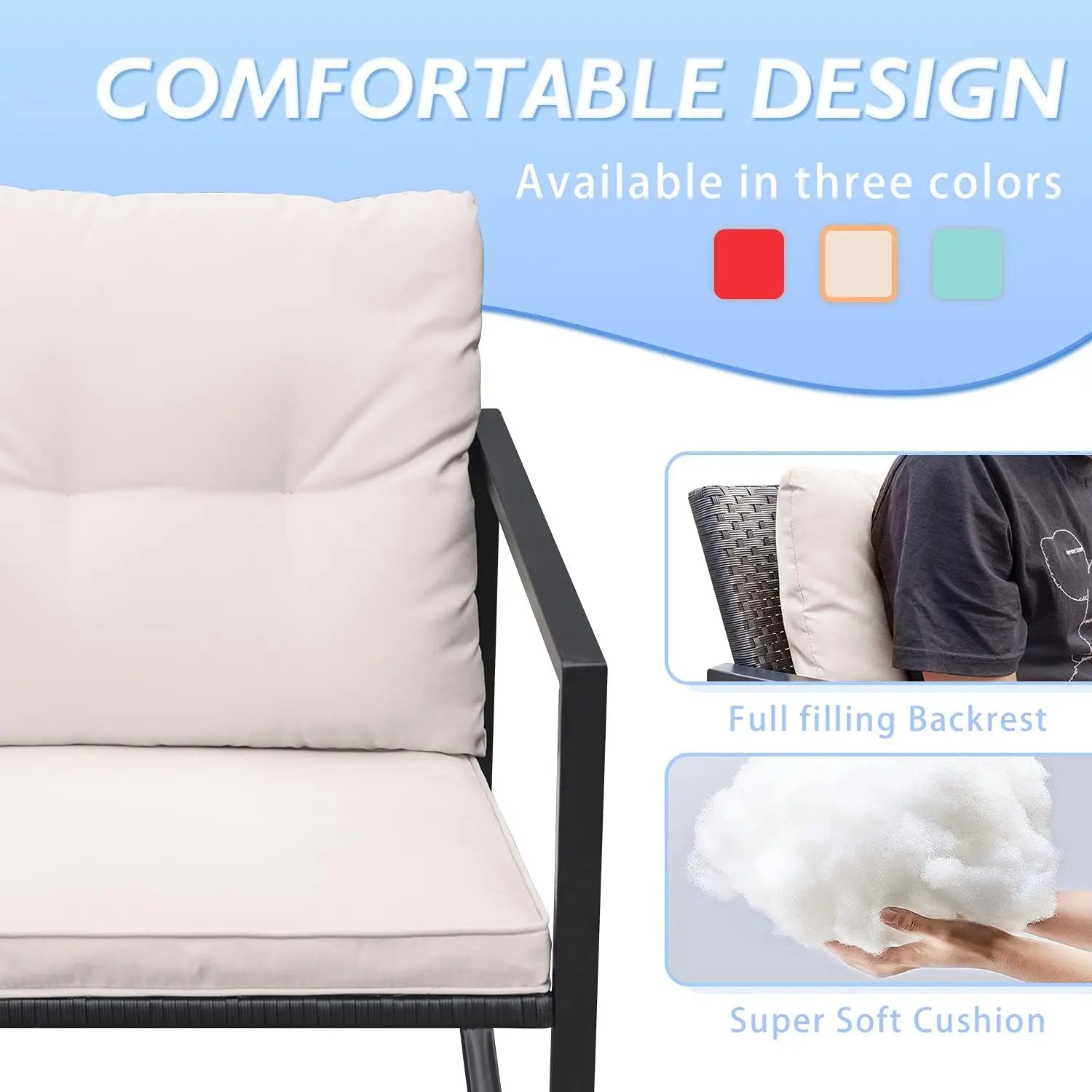 Modern rocking garden chairs and table