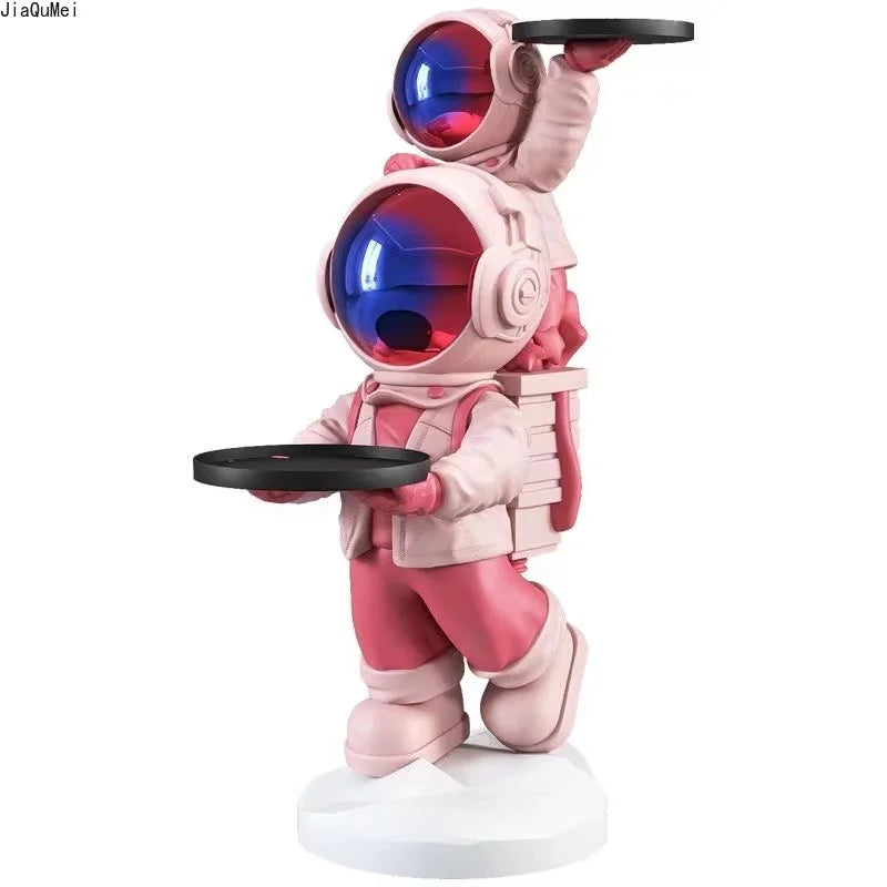 "Parent-child themed astronaut sculpture for modern homes"