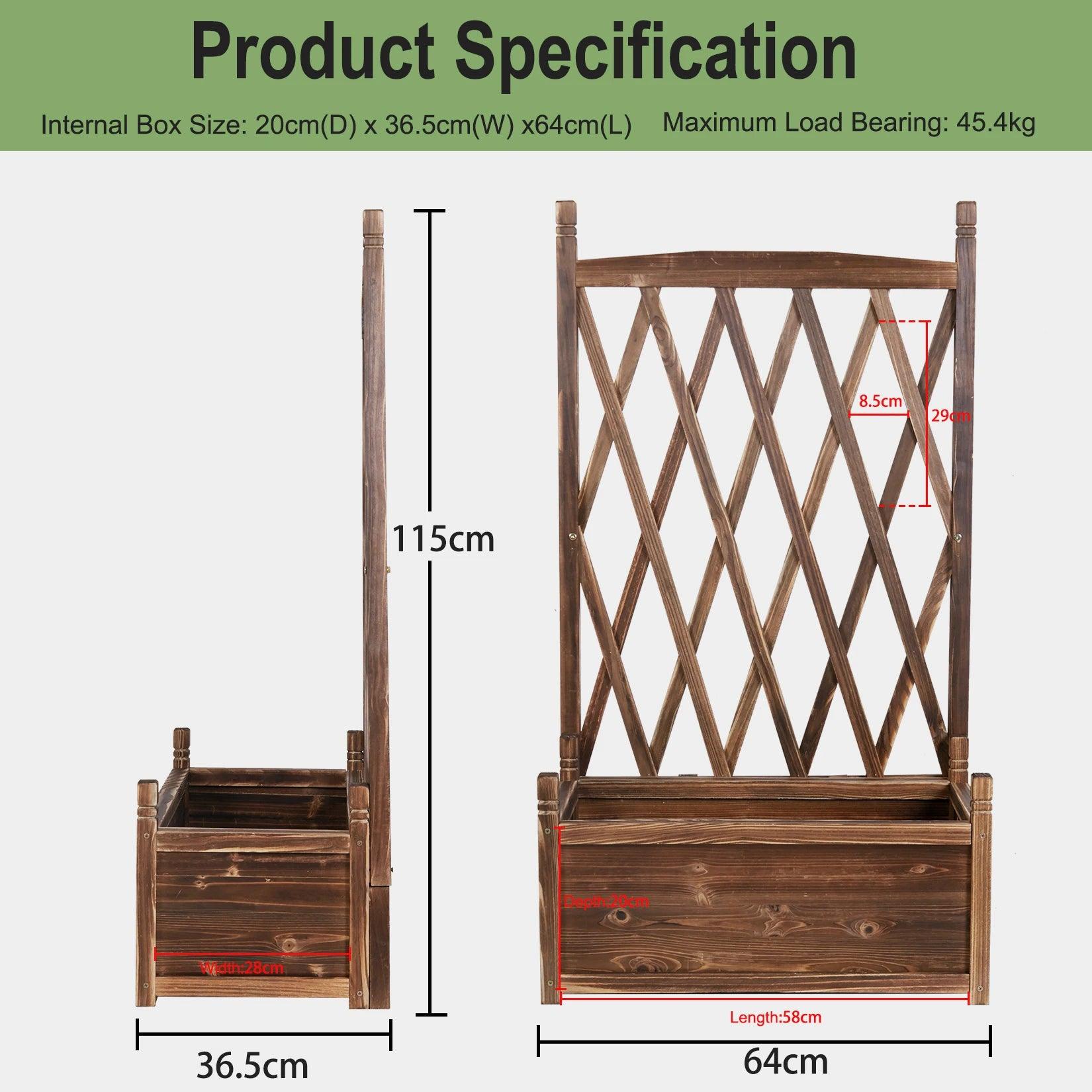 Freestanding planter box for patio or balcony gardening