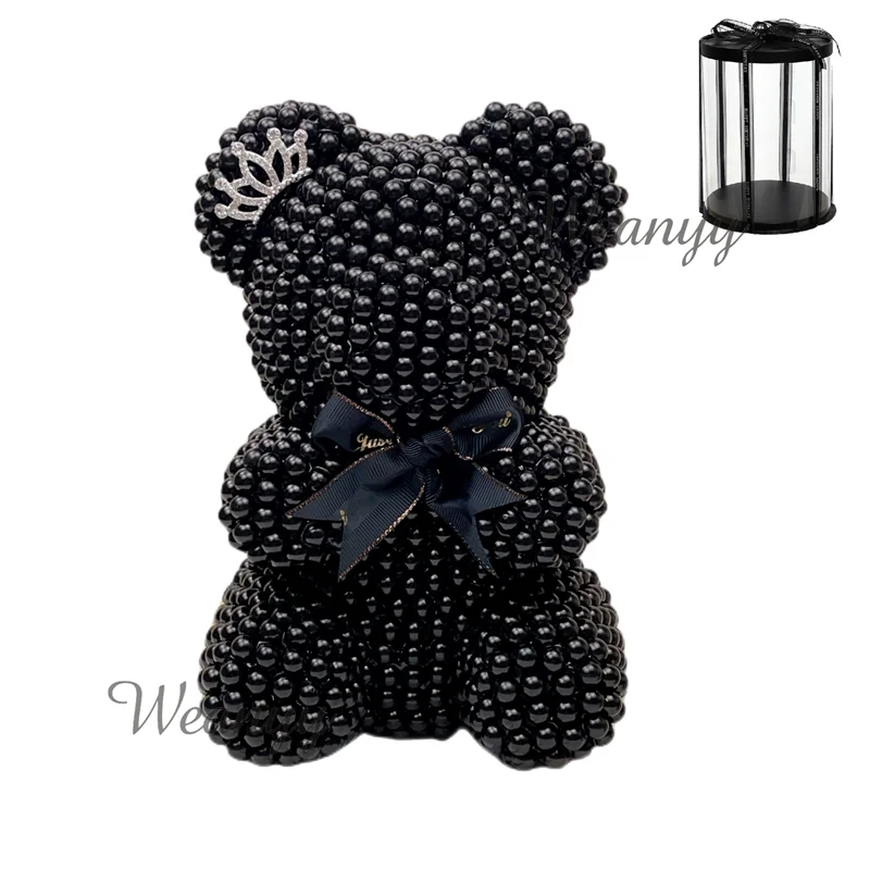 Weanyy Pearl Bear with Clear Box Gift for Valentine’s Day,Birthday,Anniversary & Bridal Showers Home/Party/Wedding Decorations