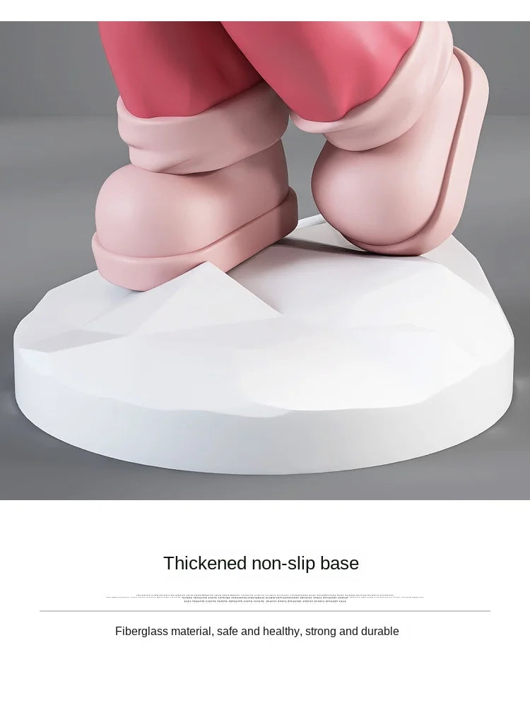 "Parent-child astronaut statue in a Nordic-style living room