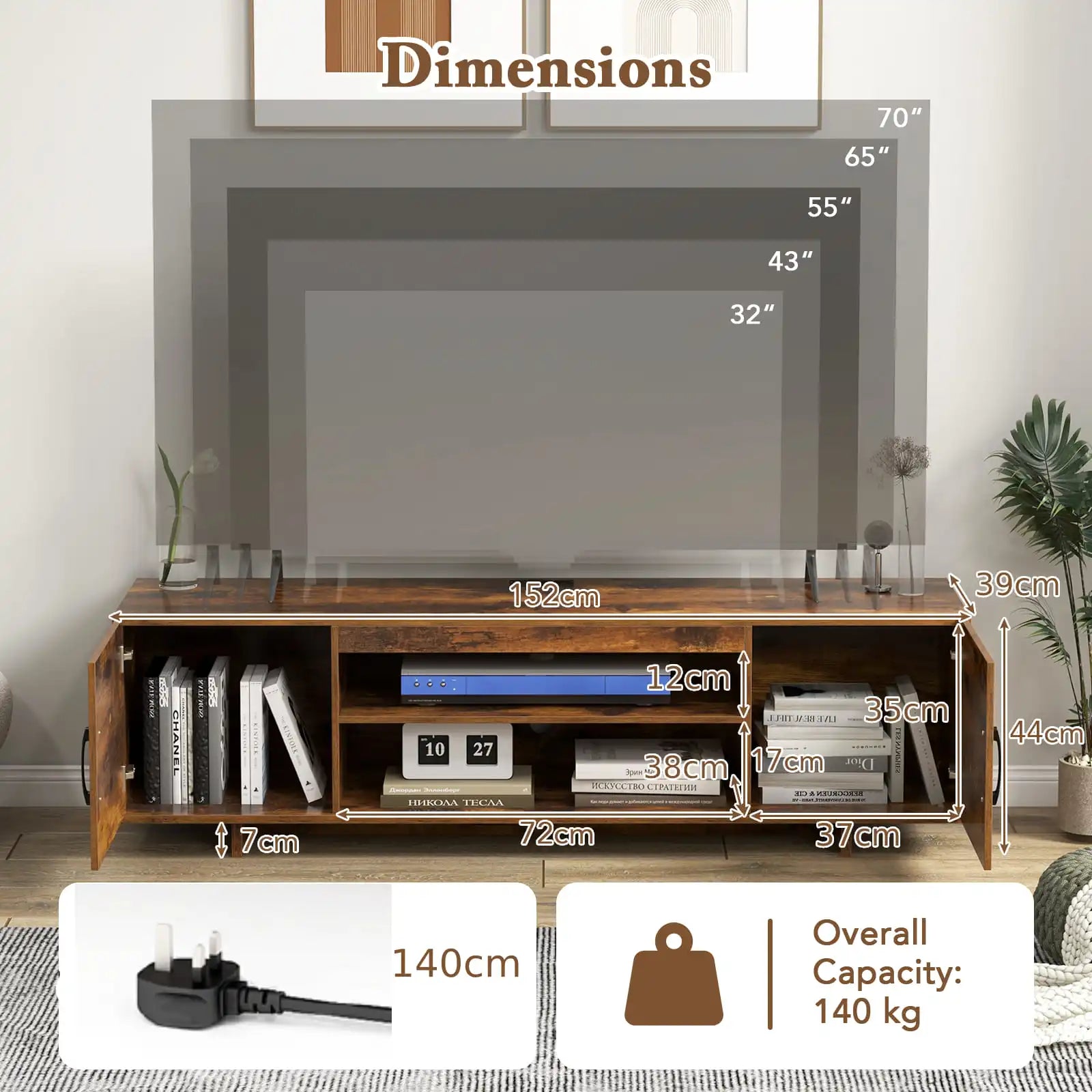 Cable Management System on Back of TV Stand