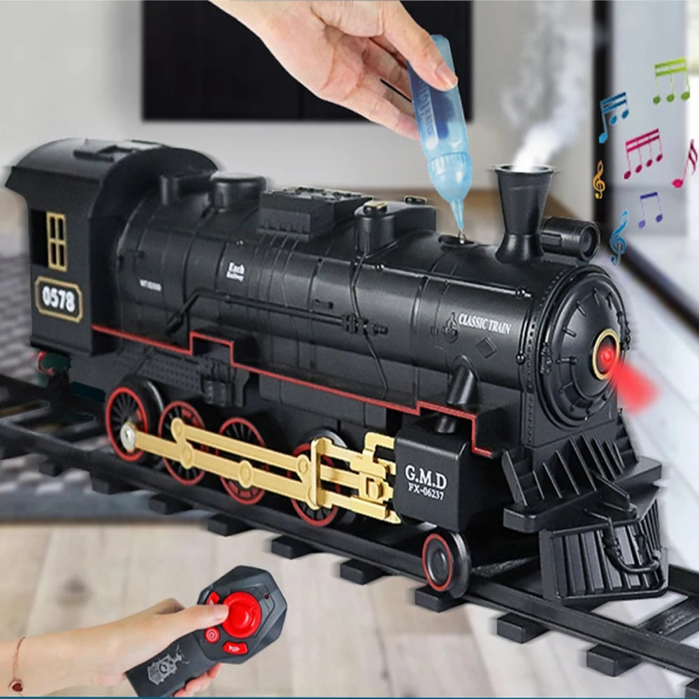 "Remote-controlled electric train toy for kids aged 3 and up"