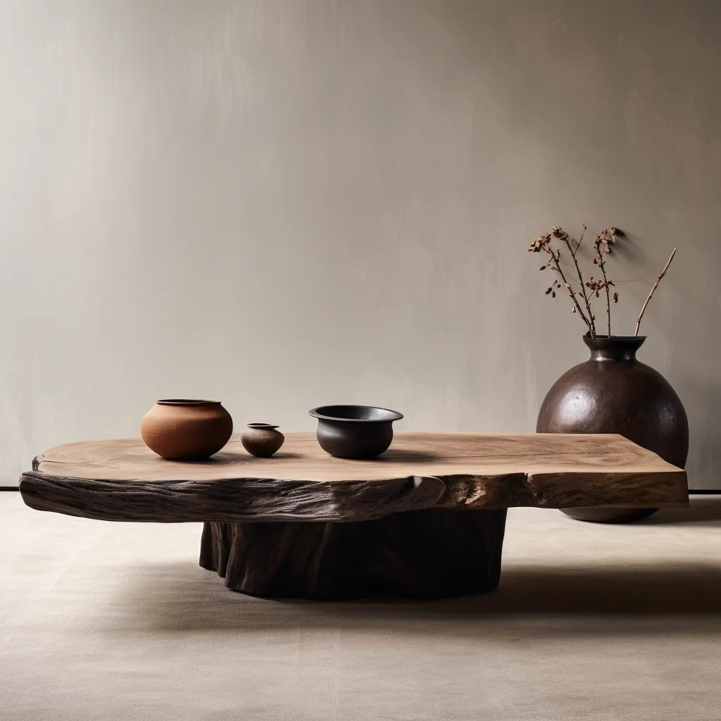 Wabi Stillwind Wood Coffee Table Solid Antique Modern Living Room Décor