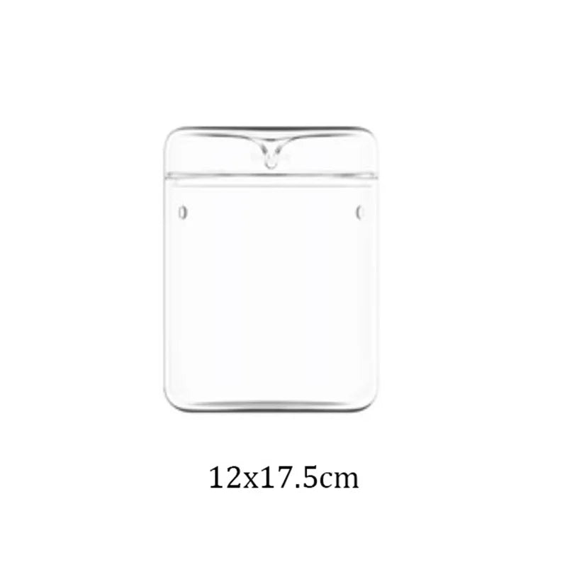 Clear plastic bag with dimensions 12x17.5cm on a white background