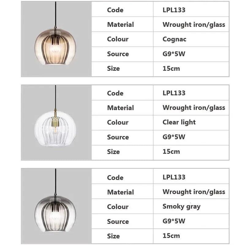 Modern Creative Glass Pendant Lights Modern Suspension Restaurant Chandelier for Living Dining Room Kitchen Bedside Hanging Lamp - In home decor