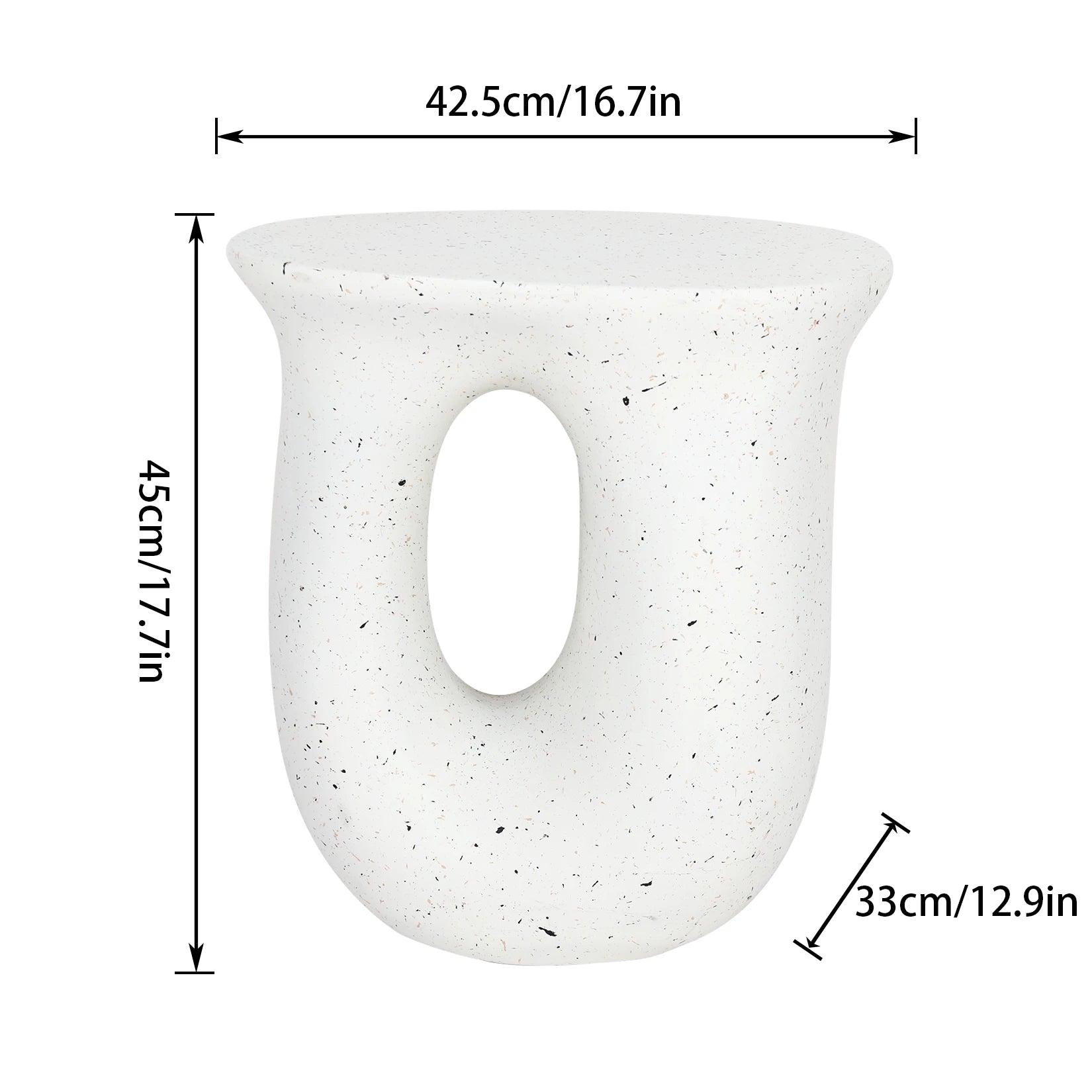 Fully assembled lightweight concrete side table, suitable for balcony decor