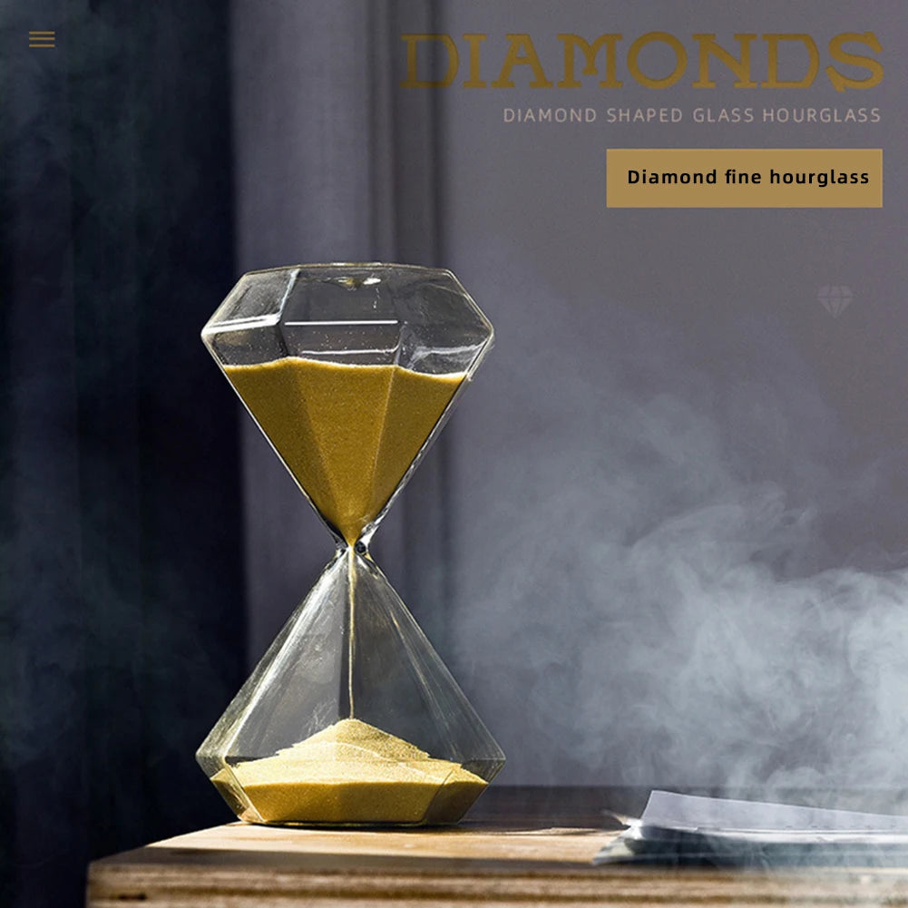 Transparent Diamond Hourglass – 5/15/30 Minute Decorative Timer