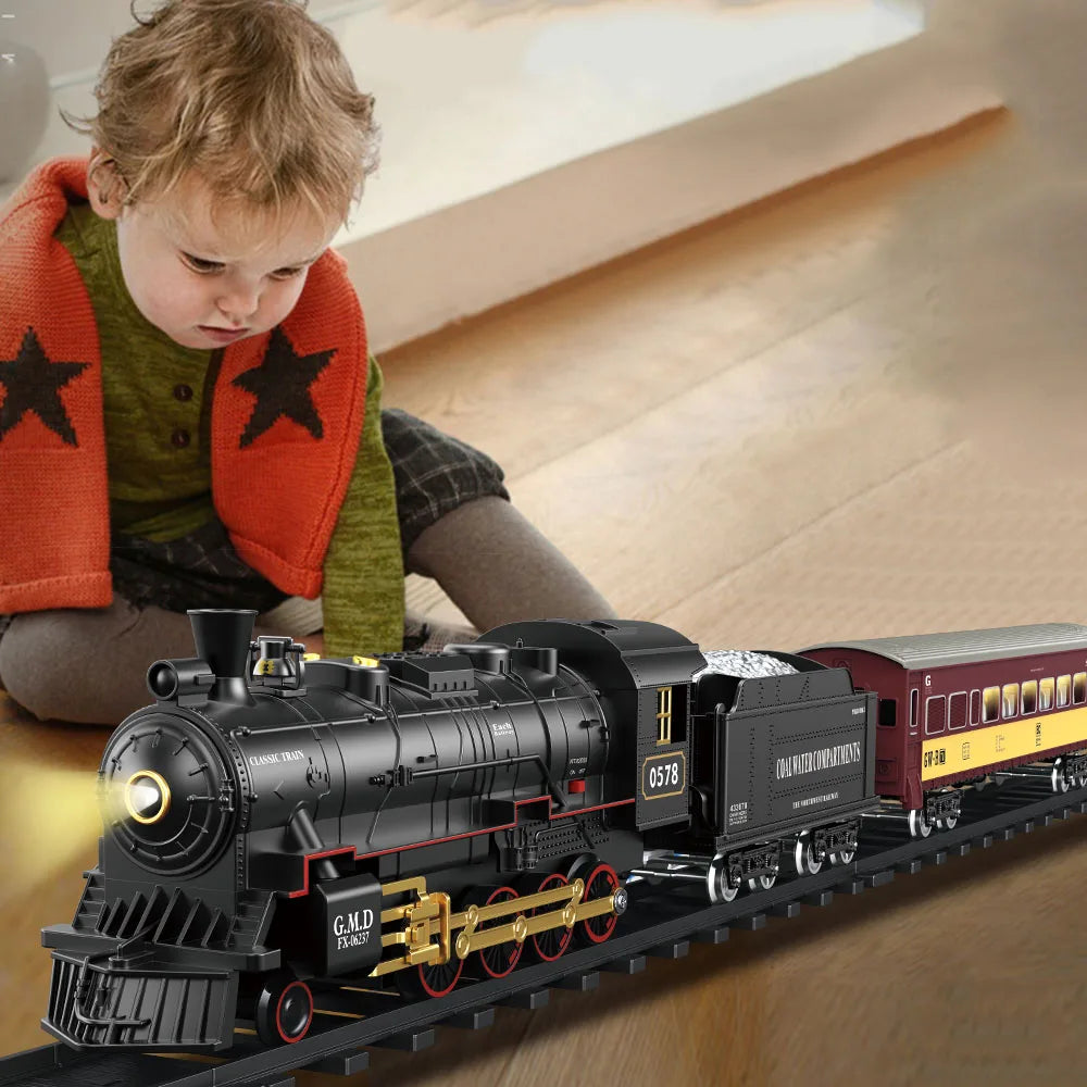 "Lithium battery-powered remote control steam train"