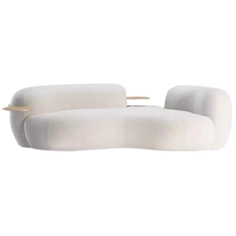 Stylish cream wind curved couch for modern interiors