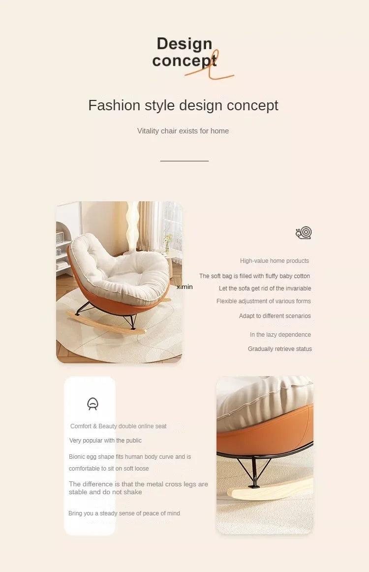 Lazy Couch Penguin Rocking Chair Adult Lounge Snail Balcony Home Indoor Leisure Rocking Chair Lounge Chair Rocking sofa daybed - In home decor