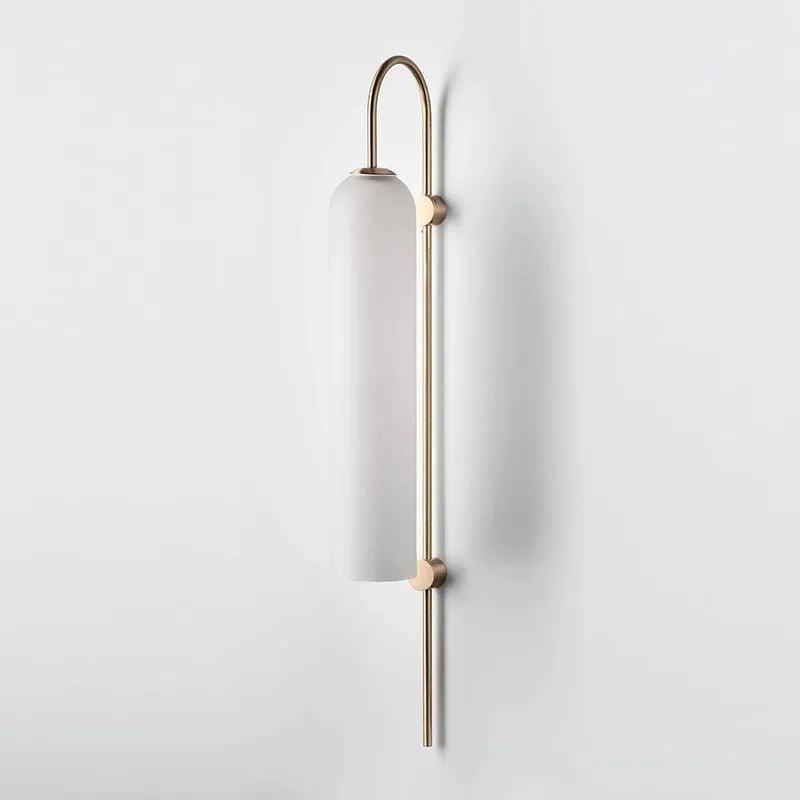 Painted iron wall lamp with clear glass shade