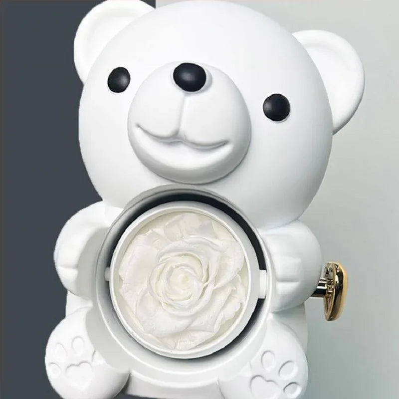 Rotating bear rose box, perfect for Valentine&