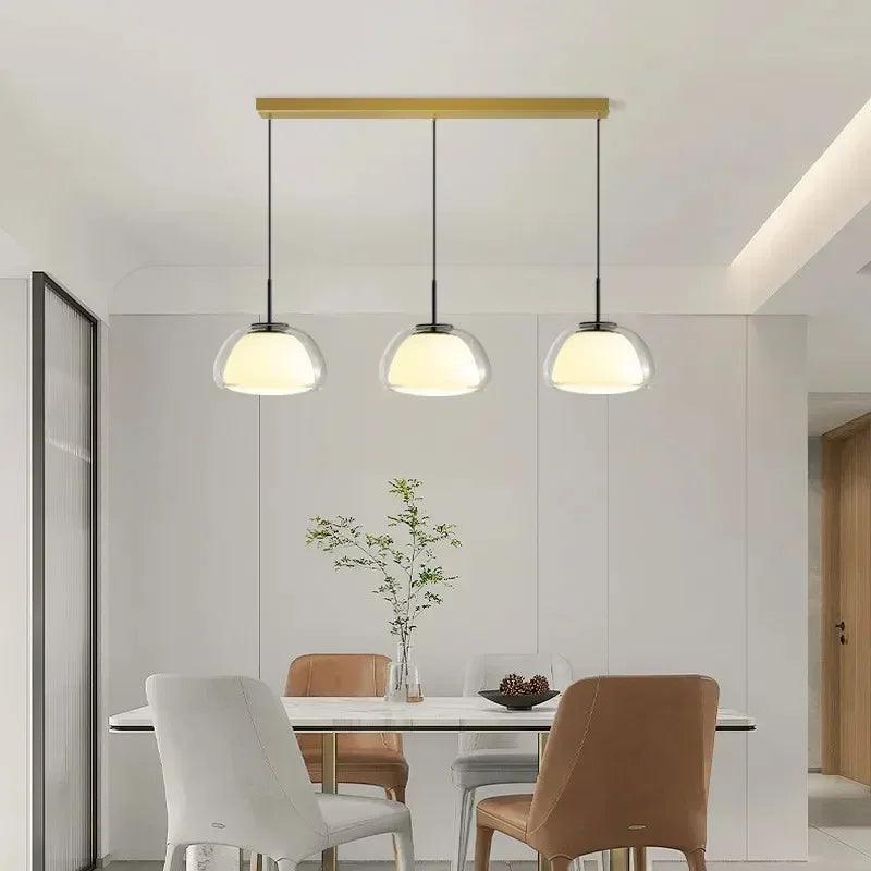 Danish Jelly Chandelier Minimalist Smooth Glass Chandelier Design Living Room Bedroom Bedlight Home Decoration Light - In home decor