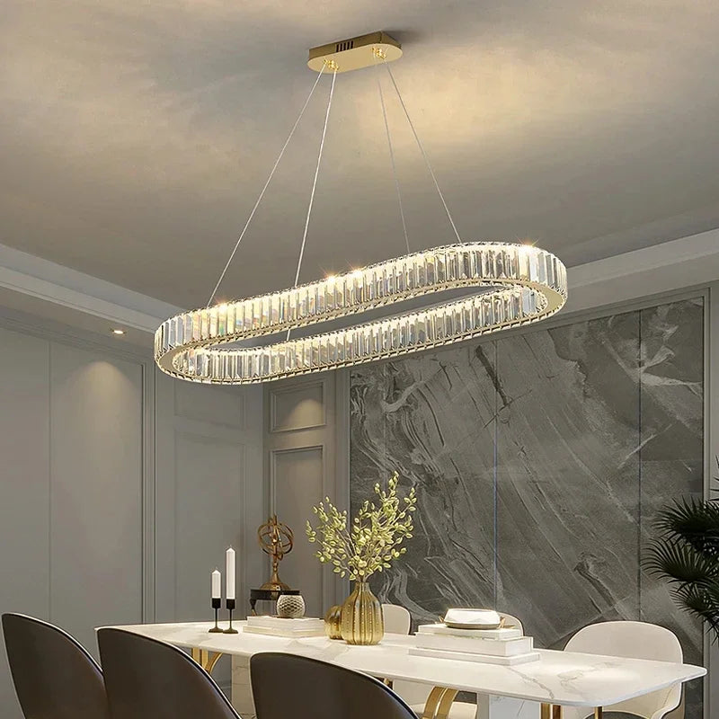 Modern Luxury Crystal LED Pendant Light – Dining & Bar Chandelier