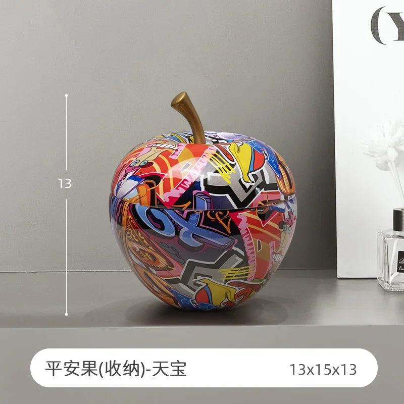 A lifestyle shot featuring the apple decoration in a modern living room.