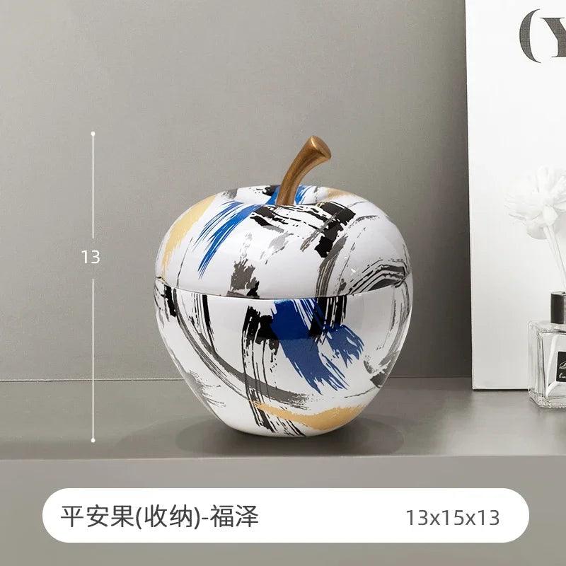 A lifestyle shot featuring the apple decoration in a modern living room.