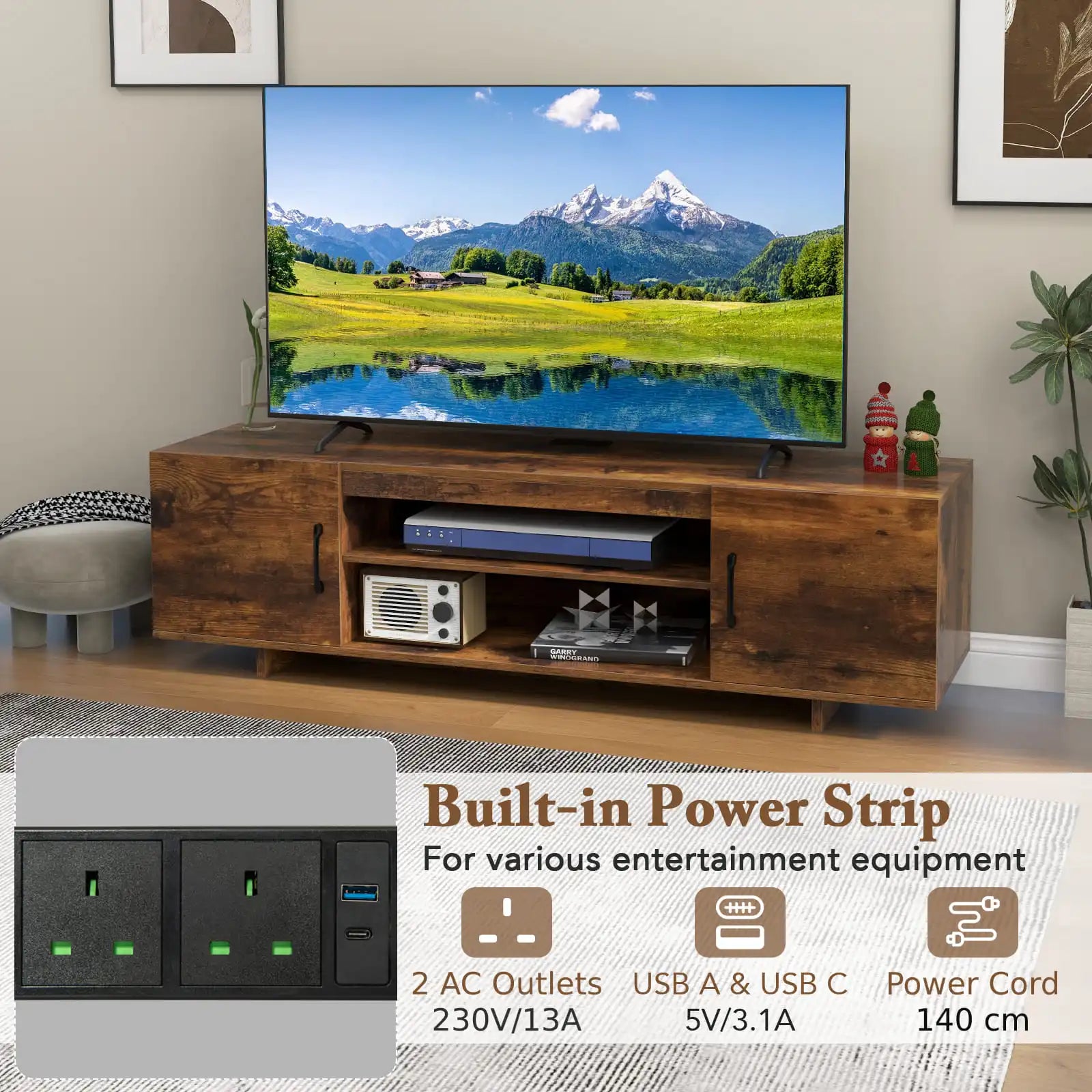 Cable Management System on Back of TV Stand