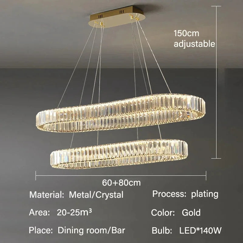 Modern Luxury Crystal LED Pendant Light – Dining & Bar Chandelier
