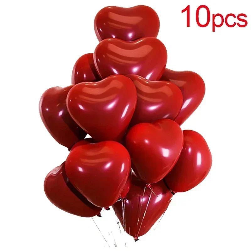 Red latex balloons for romantic celebrations