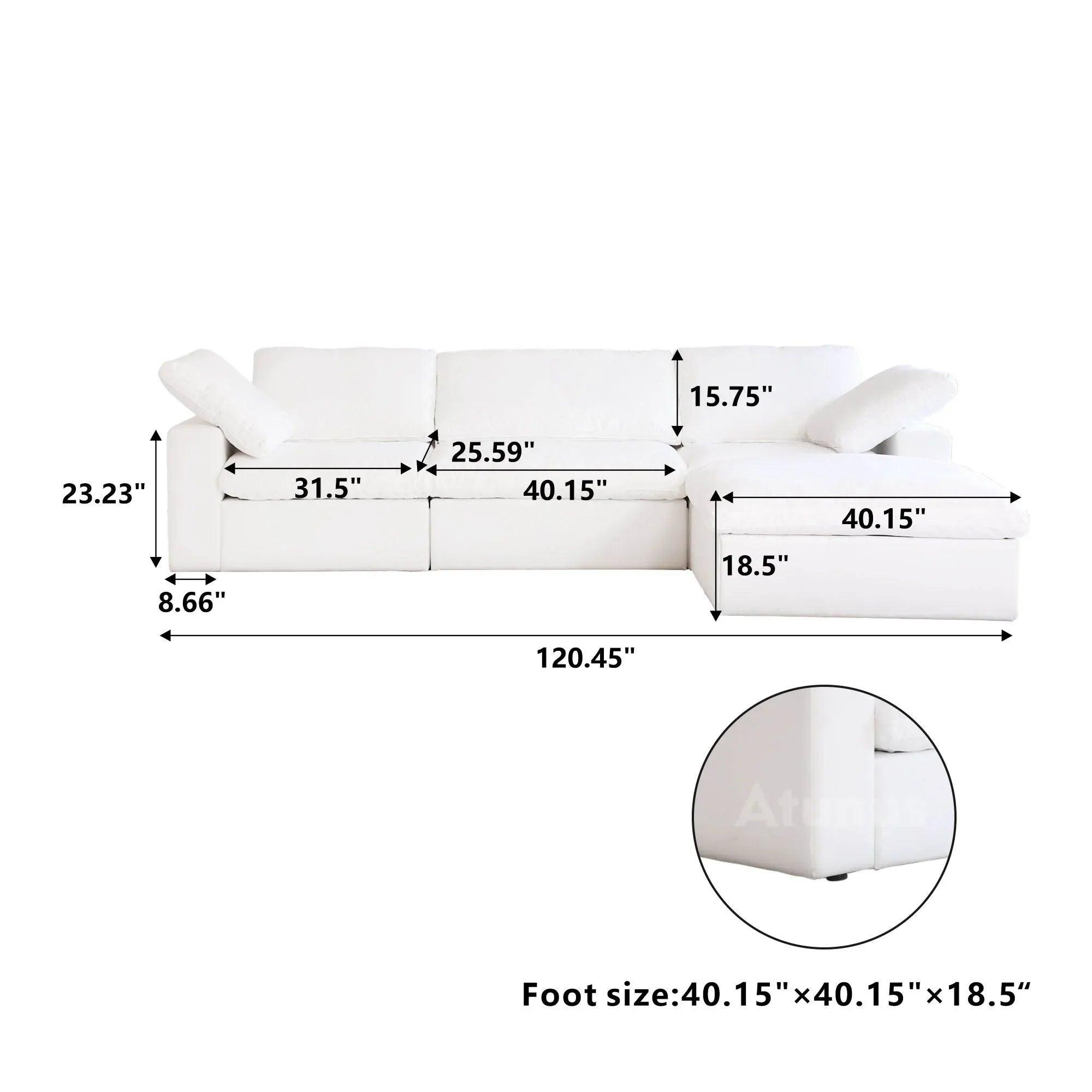White modular sofa for Scandinavian-inspired interiors.