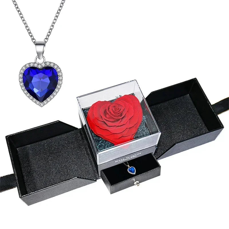 The heart-shaped box with its lid closed, ready for gifting.