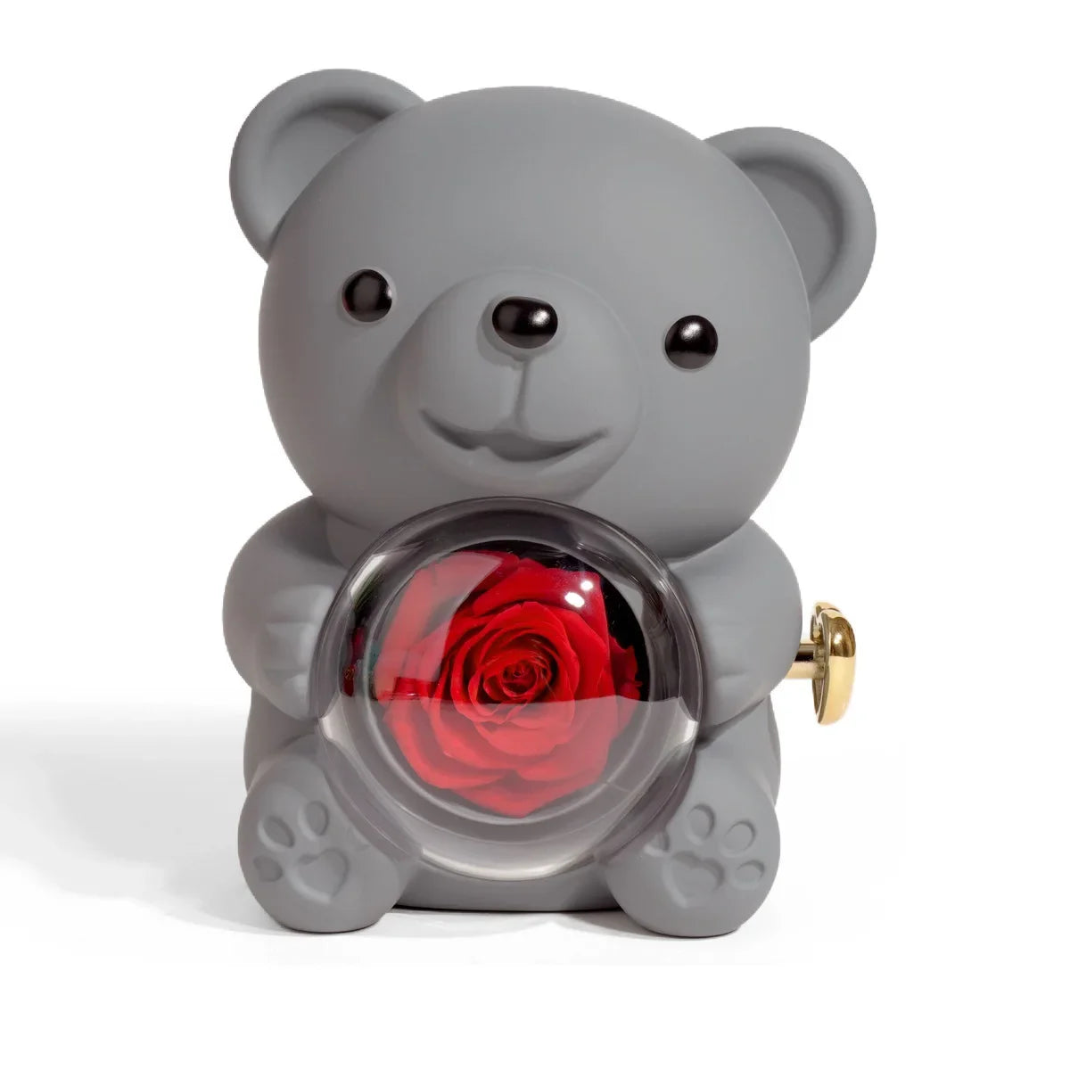 Rotating Hugging Bear Rose Jewellery Box | Eternal Flower Gift for Her | Mother&