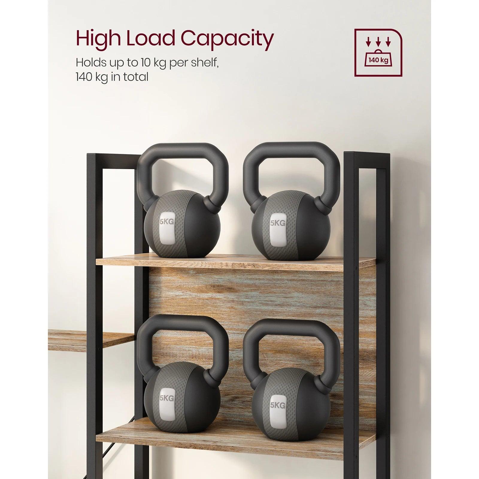 Stylish bookcase with anti-tip safety kit, holds up to 308 lbs