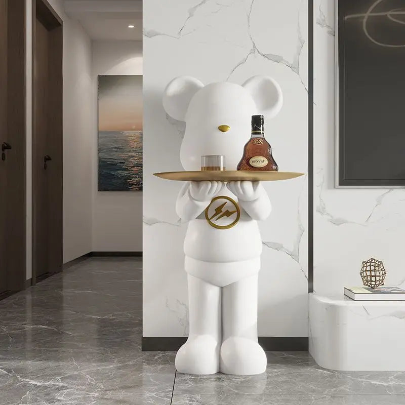 Bold and unique bear art sculpture for living room decoration.
