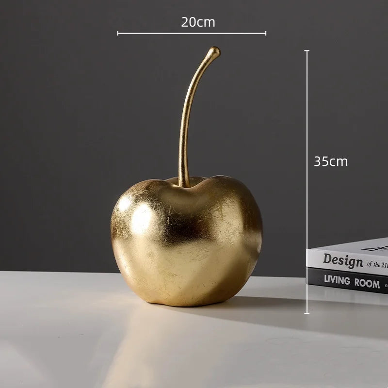 "Decorative cherry ornaments paired with minimalistic furniture"