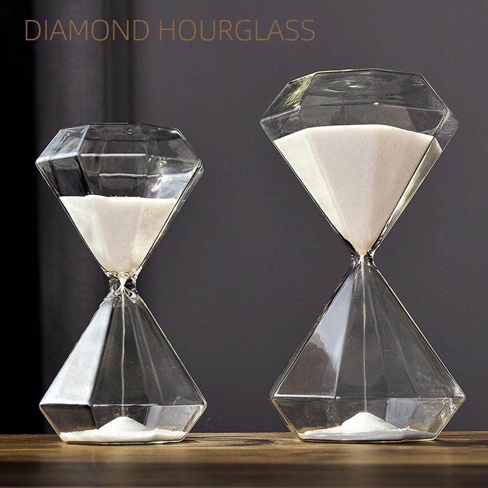 Transparent Diamond Hourglass – 5/15/30 Minute Decorative Timer
