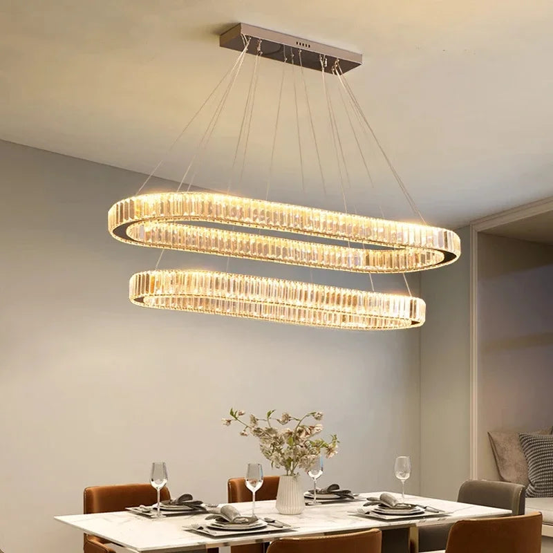 Modern Luxury Crystal LED Pendant Light – Dining & Bar Chandelier