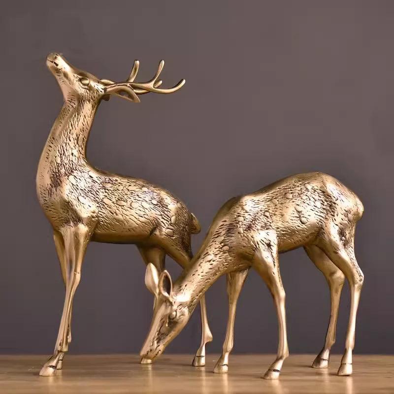 Luxury brass deer sculpture for living rooms