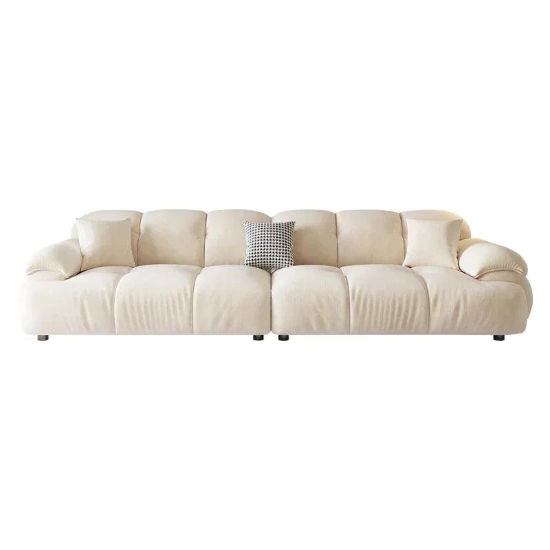 Minimalist modern pouf, perfect as a footrest or extra seating