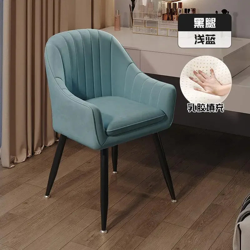 Elegant soft dining chair enhancing UK home decor, floor protected