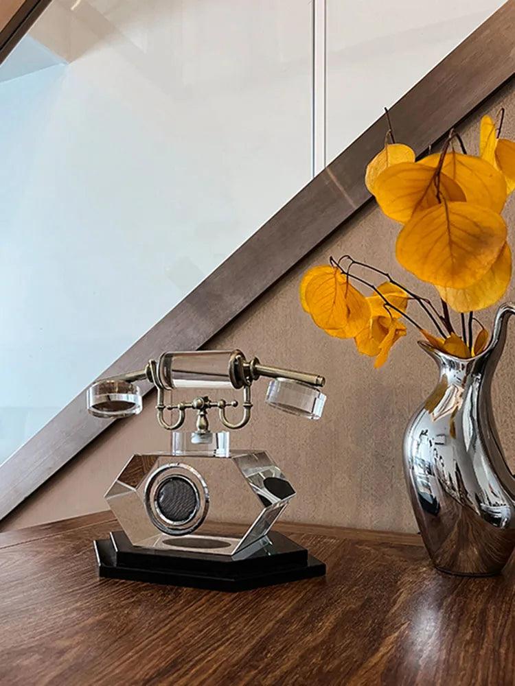 Vintage Crystal Phone Ornament – A Luxurious Decorative Sculpture - In home decor