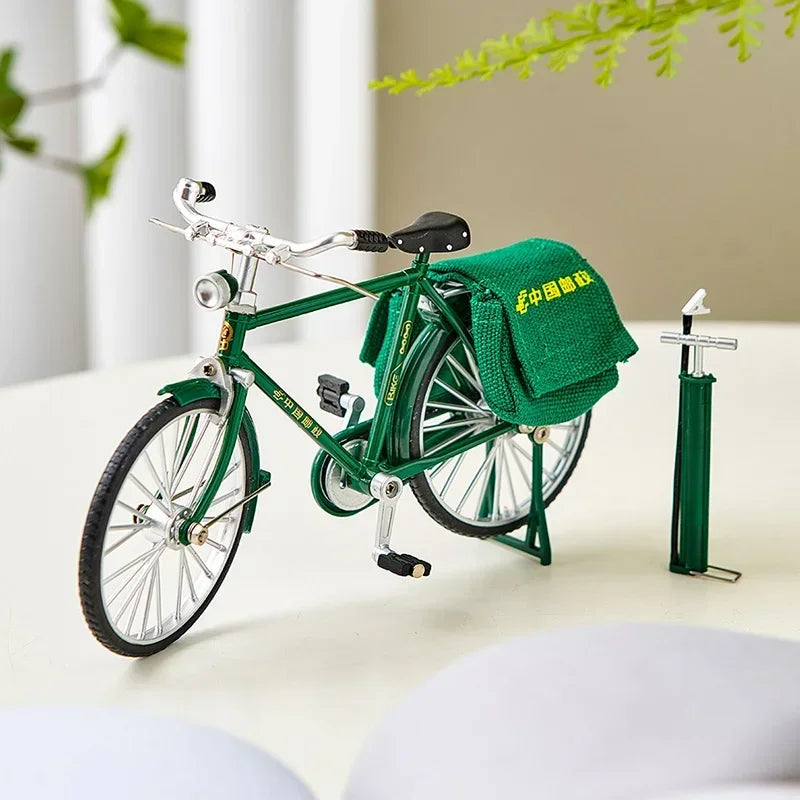 "Minimalist decorative bicycle sculpture on a tabletop"