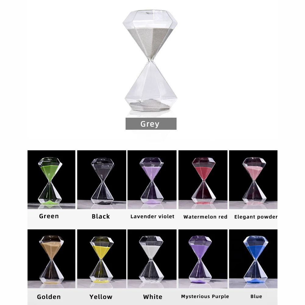 Transparent Diamond Hourglass – 5/15/30 Minute Decorative Timer