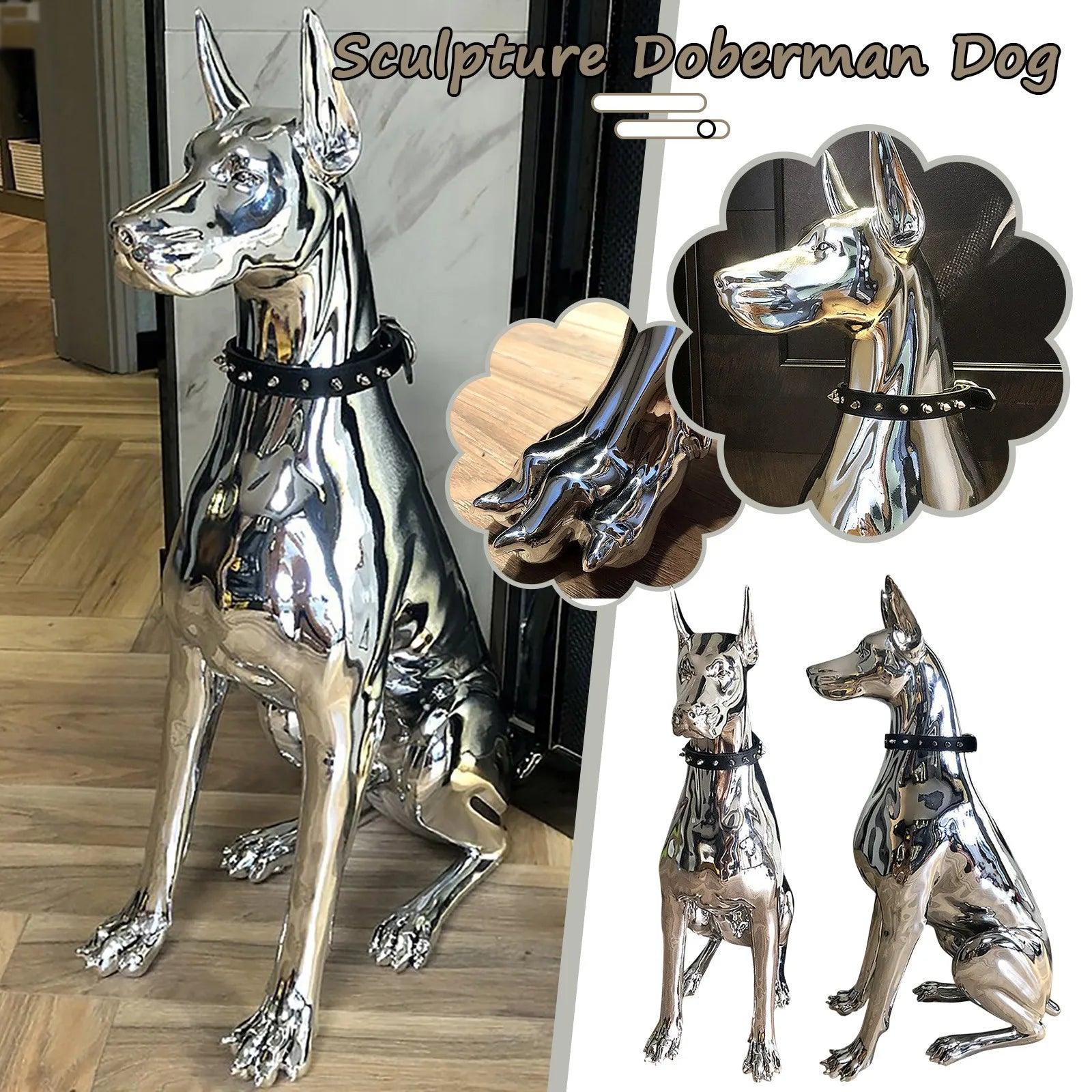 Doberman Dog Resin Sculpture - In home decor