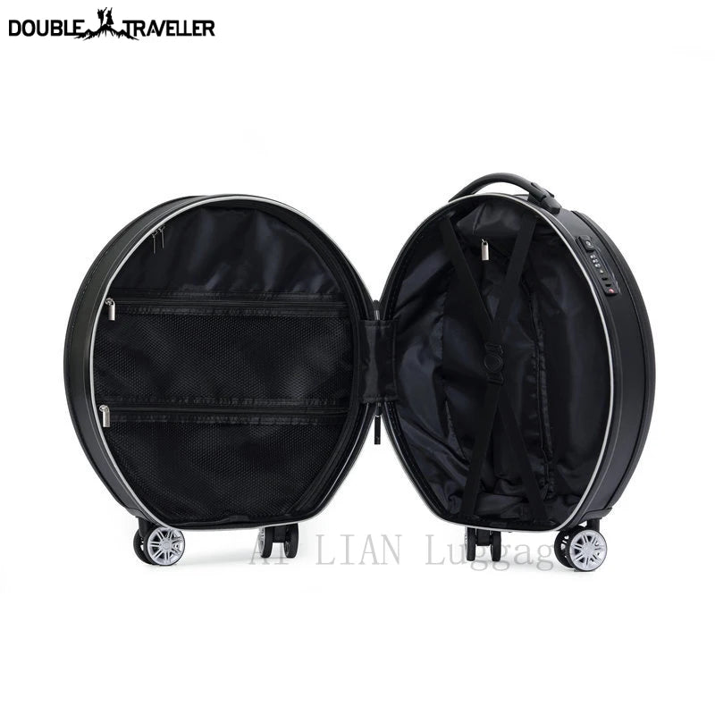 Compact and lightweight 18-inch carry-on suitcase with ergonomic handle