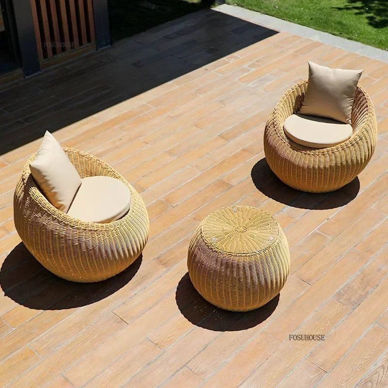 Rattan outdoor seating with modern design