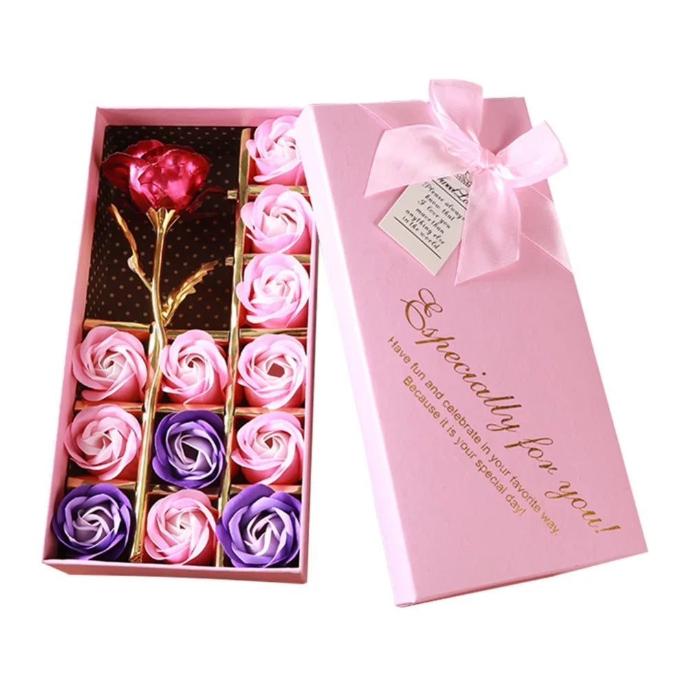 Luxury rose soap gift box, elegant presentation.