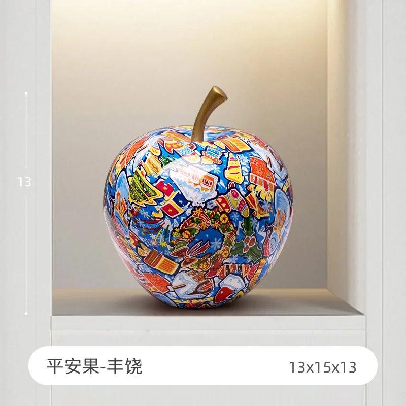 A lifestyle shot featuring the apple decoration in a modern living room.