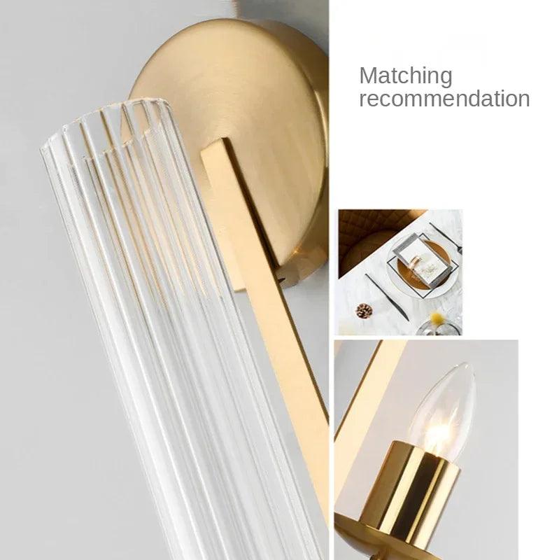 LED compatible vintage wall lamp with gold-plated metal body